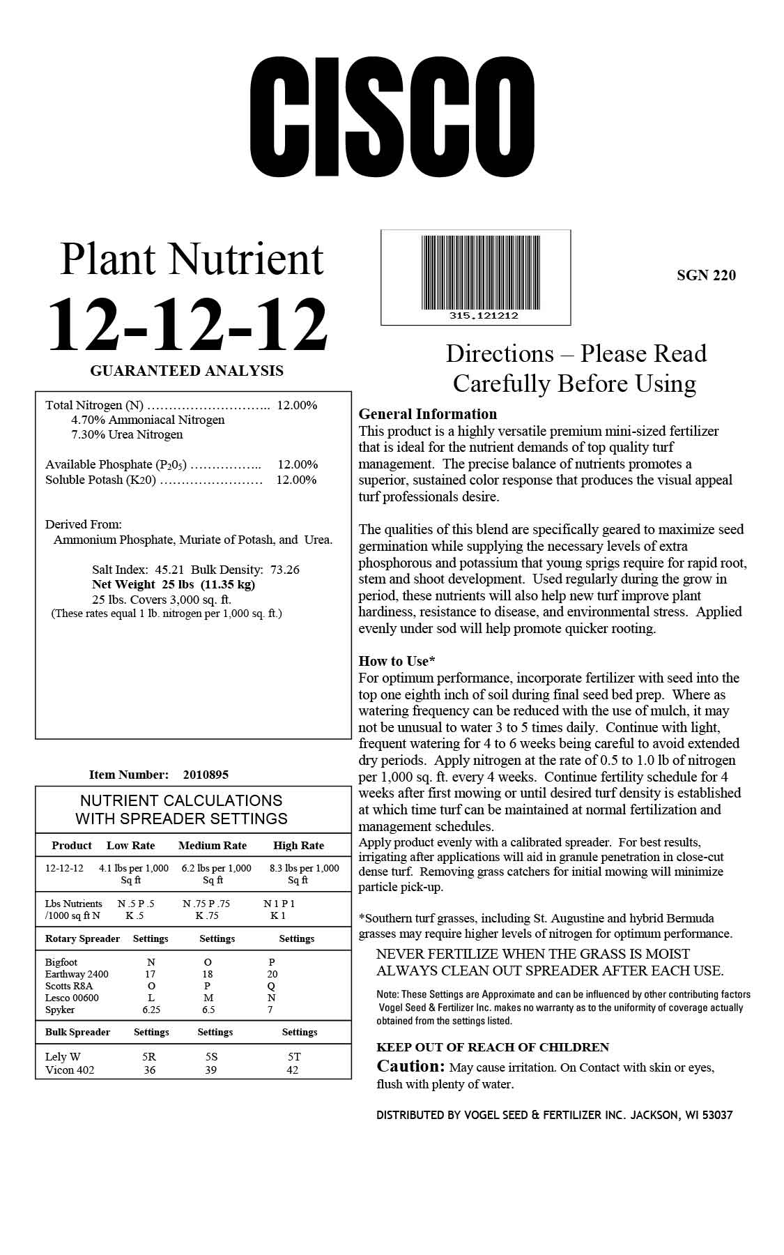 12 12 12 plant fertilizer Cisco 12-12-12 – GreenCycle