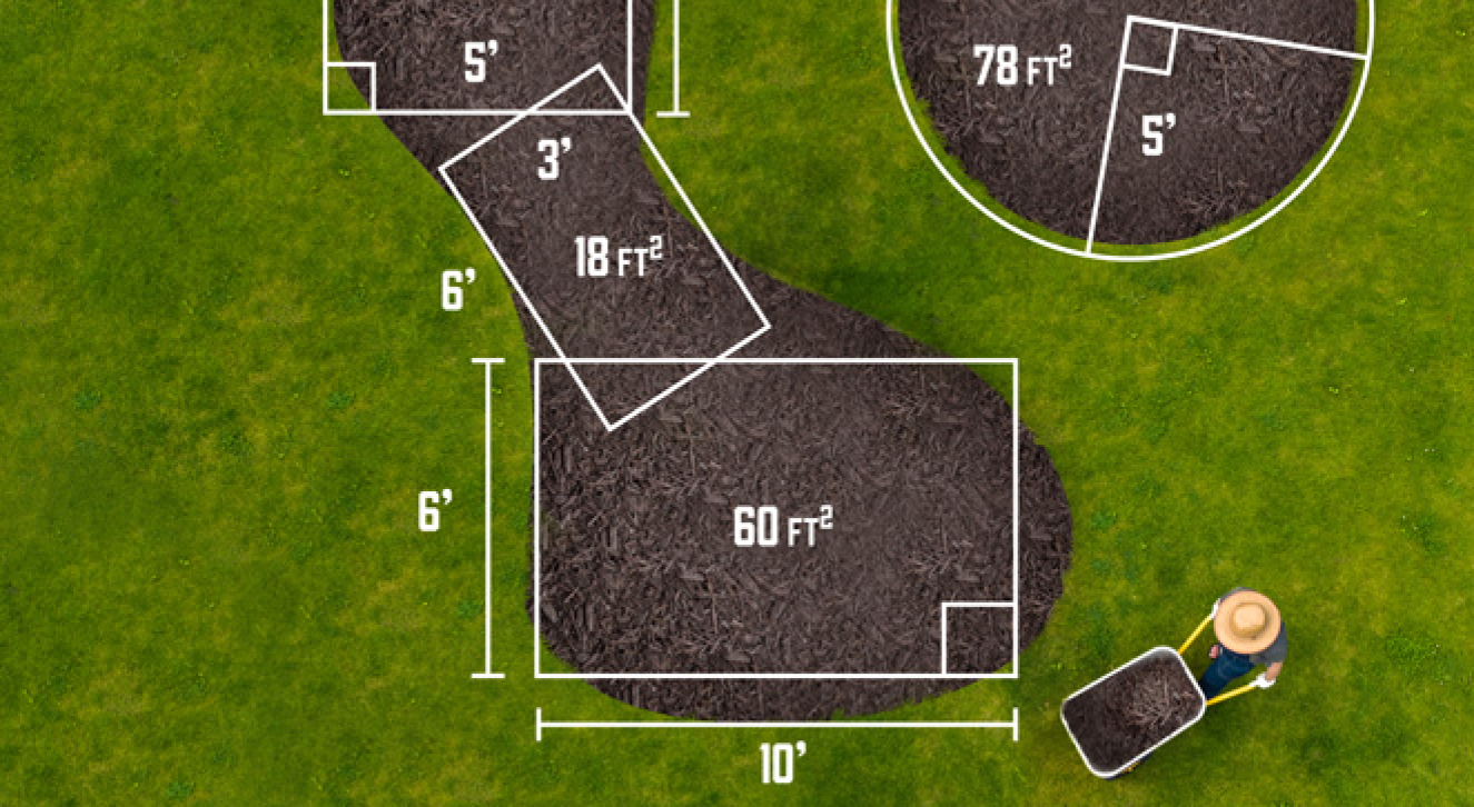 garden beds measured out to prepare for mulch delivery